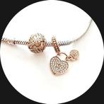 Pandora rose goud Love Locks 781807CZ Liefdesknoop 781537CZ, Pandora, Ophalen of Verzenden, Zo goed als nieuw, 1 bedel