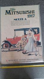 Retro Mitsubishi motors model A 1917 auto poster 70 x 50 cm, Ophalen of Verzenden, A1 t/m A3, Reclame, Rechthoekig Staand