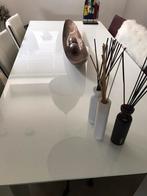 Eettafel Goossens hoogglanswit modern vision, Ophalen, 200 cm of meer, 50 tot 100 cm, Zo goed als nieuw