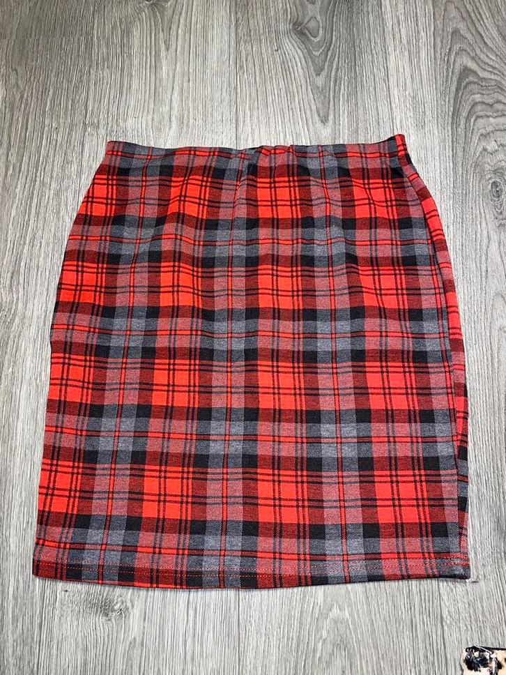 Schotse ruit rode kerst feest stretch koker rok skirt mt L, Kleding | Dames, Rokken, Zo goed als nieuw, Maat 42/44 (L), Rood, Boven de knie