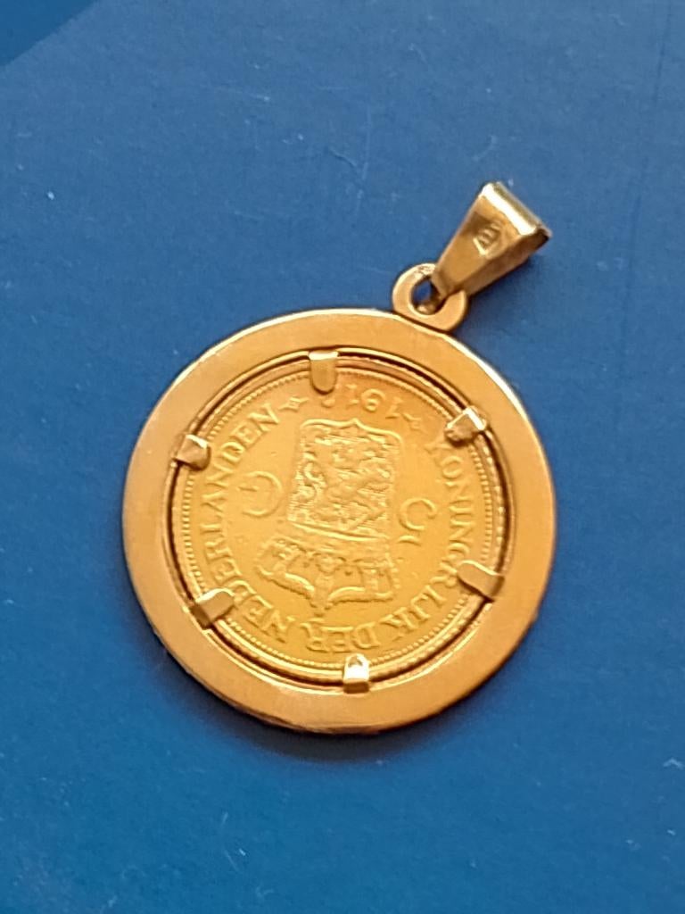 Gouden vijfje Wilhelmina 1912, Ophalen, Setje, 5 gulden, Goud
