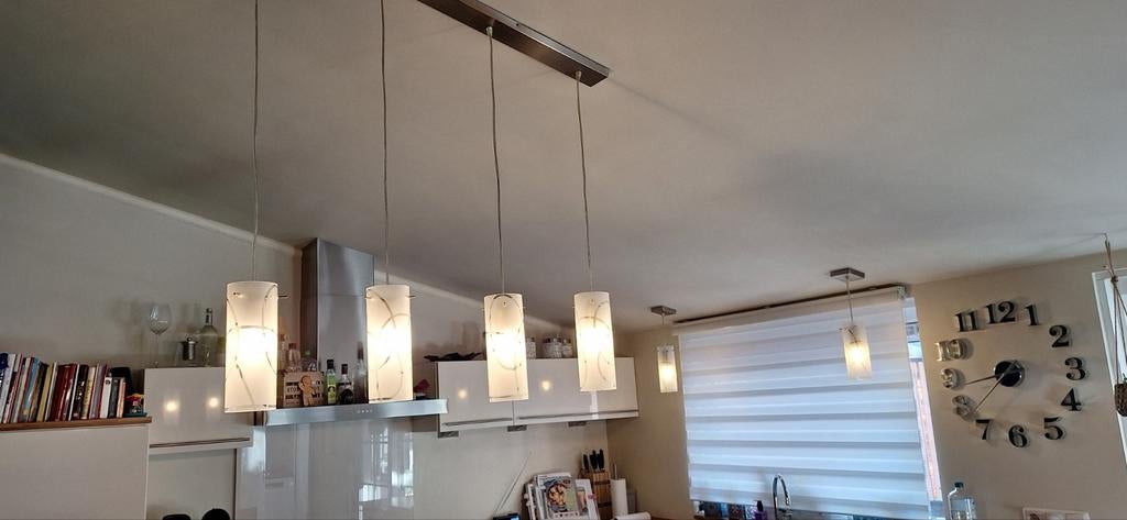 Hanglamp met 4 lichtpunten, Huis en Inrichting, Lampen | Hanglampen, Ophalen, Minder dan 50 cm