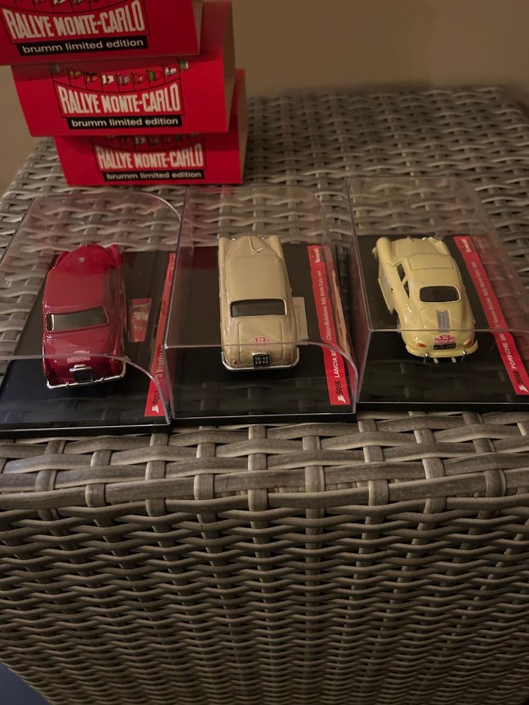 Brumm modelauto's, 3 stuks, 1:43, Rally Monte Carlo, in box, Hobby en Vrije tijd, Modelauto's | 1:43, Verzenden, Zo goed als nieuw