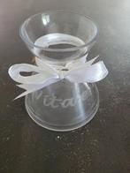 Mooie vaas met tekst en lint, Overige kleuren, Ophalen of Verzenden, Minder dan 50 cm, Glas