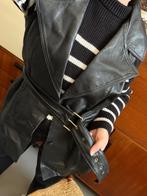 Tof vintage leer gilet blazer bodywarmer leder zwart, Maat 38/40 (M), Zwart, Ophalen of Verzenden, Vintage
