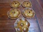 5 keramiek coquilles- of oesterborden Sarreguemines (1)
