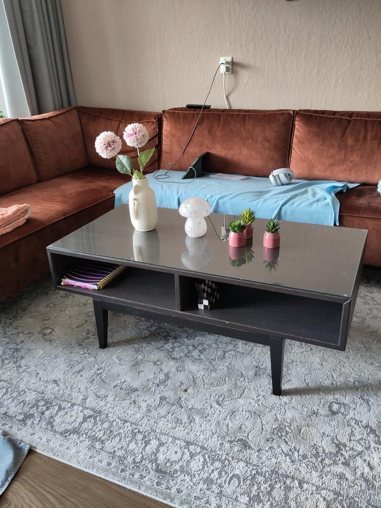 IKEA woonkamertafel met glasplaat - 118x60x45.5cm, Ophalen, Gebruikt, 100 tot 150 cm, Glas