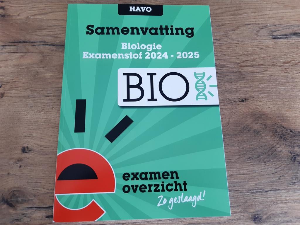 Examenoverzicht Havo 2024-2025 Samenvatting Biologie Nieuw!, Boeken, Ophalen of Verzenden, Nieuw, HAVO, Biologie