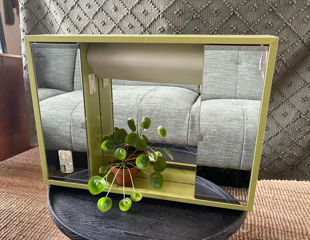 Vintage / Retro badkamerkast / spiegelkast kastje met licht, Ophalen, 50 tot 100 cm, Minder dan 100 cm, 25 tot 50 cm