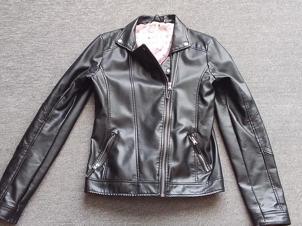 Bikerjas maat 158/164,, Kinderen en Baby's, Kinderkleding | Maat 158, Ophalen of Verzenden, Gebruikt, Meisje, Jas