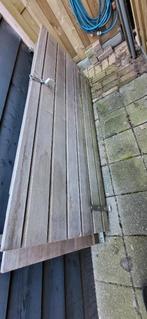 2 tuindeuren Bankirai, Tuin en Terras, Ophalen, Gebruikt, Minder dan 100 cm, Draaipoort