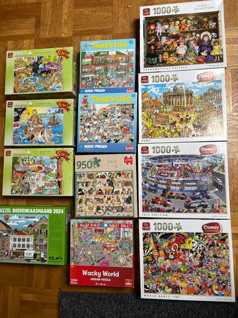 21 puzzels in 1 koop of los, Ophalen of Verzenden, 500 t/m 1500 stukjes, Zo goed als nieuw