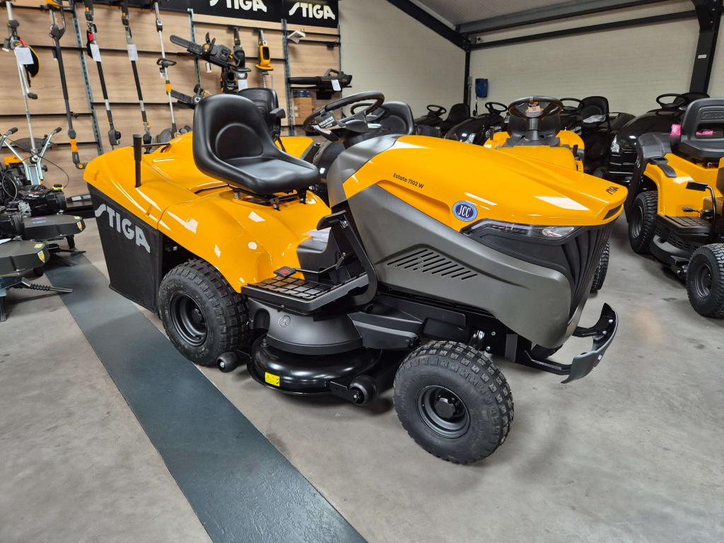 Inruil actie: Stiga Estate 7102W zitmaaier 2-cilinder hydro, Info@jcctuinenparkmachines.nl, Opvangbak, Lijsterstraat 41, Nieuw