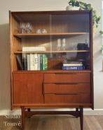 Vintage teakhouten vitrinekast | Mid-century, Ophalen, Gebruikt, Teakhout, 50 tot 100 cm