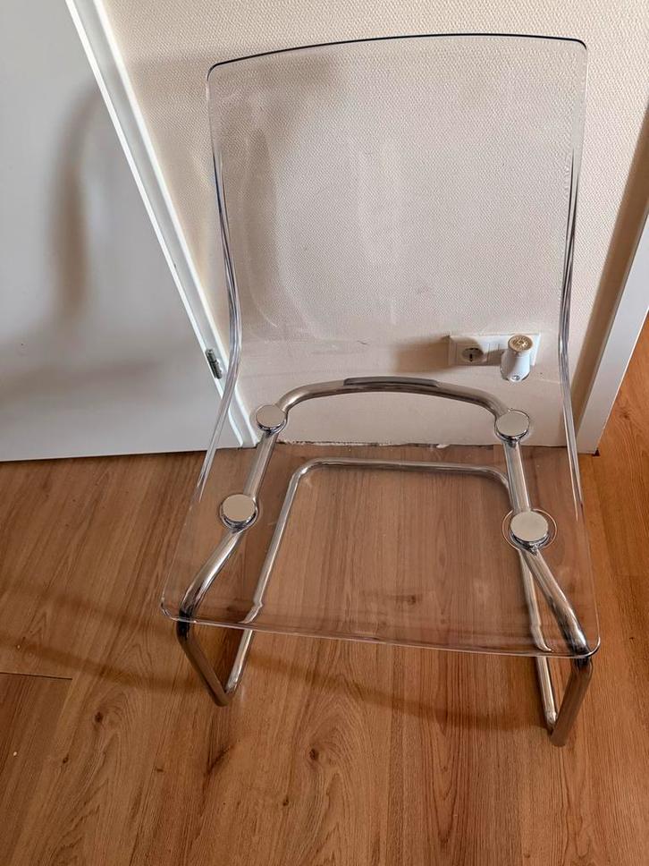 Tobias Transparante Stoel IKEA, Huis en Inrichting, Stoelen, Gebruikt, Eén, Kunststof, Overige kleuren, Ophalen