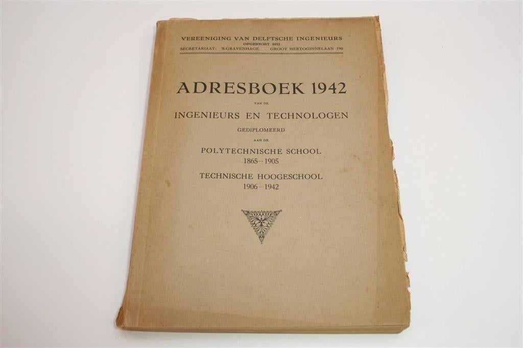 Vintage Adresboek Delftse Ingenieurs [1942] — 1865-1942, Boeken, Geschiedenis | Stad en Regio, Ophalen of Verzenden, Gelezen