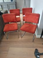 4 eetkamerstoelen oranje, Ophalen