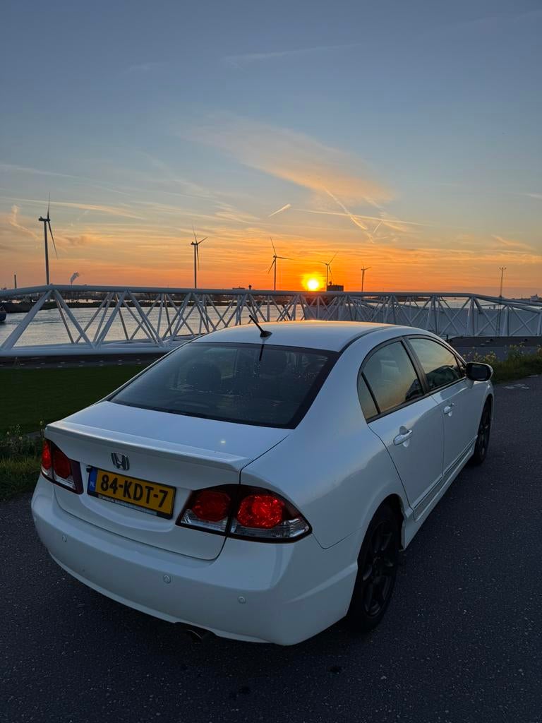 Honda Civic 1.3 Vtec Nieuw Hybrid batterij 2009 Wit sport, Auto's, Honda, Stof, Zwart, Wit, Origineel Nederlands