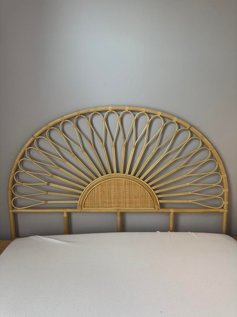 Rotan hoofdbord Westwing 160 cm, Ophalen, Tweepersoons, Zo goed als nieuw, 160 cm