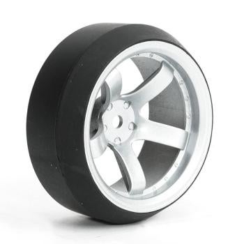 FASTRAX 1/10 (4) DRIFT D3 TYRE w/9MM 5-SPOKE WHEEL-SATIN SI, Hobby en Vrije tijd, Modelbouw | Radiografisch | Auto's, Elektro