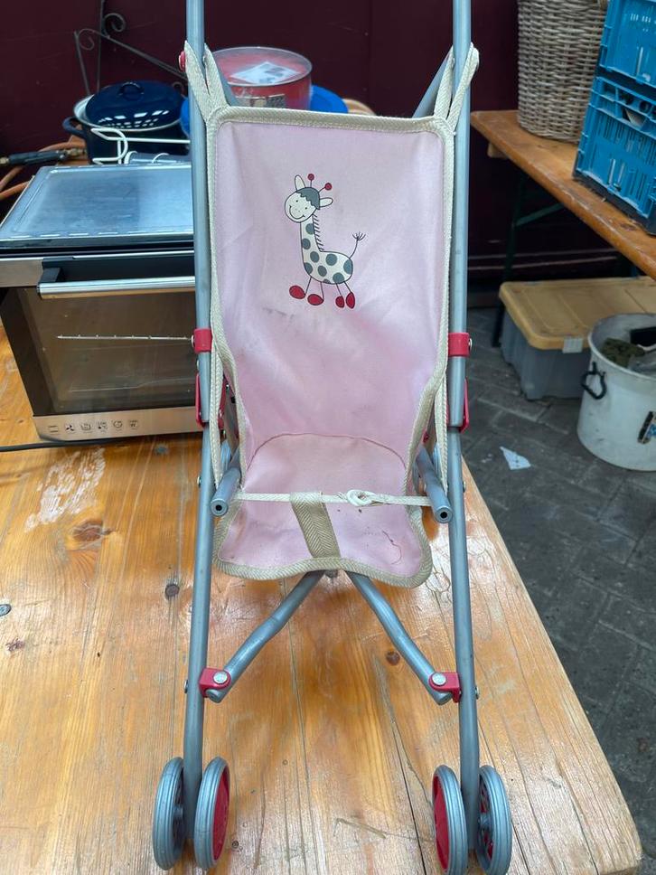 Roze poppenwagen met giraffe print, Kinderen en Baby's, Speelgoed | Overig, Gebruikt, Meisje, Ophalen of Verzenden