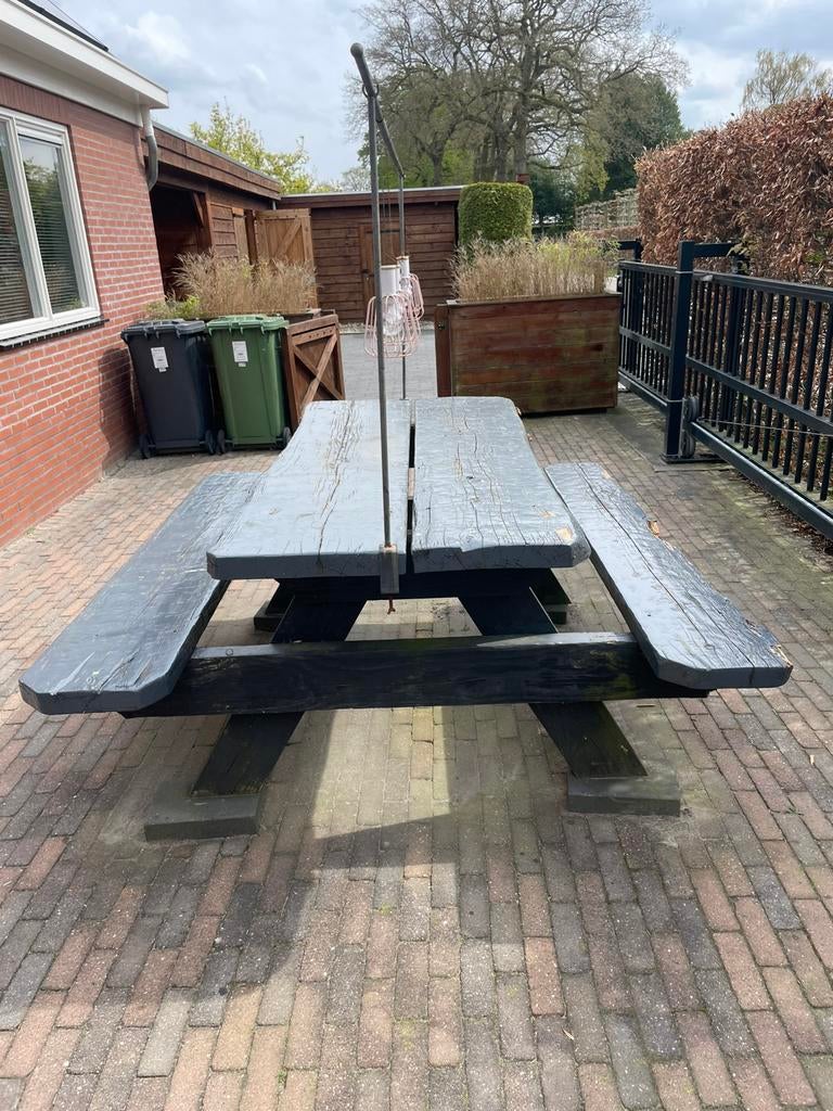 GRATIS Picknicktafel 200cm x 180cm, Tuin en Terras, Picknicktafels, Ophalen, Gebruikt, Rechthoekig, Hout