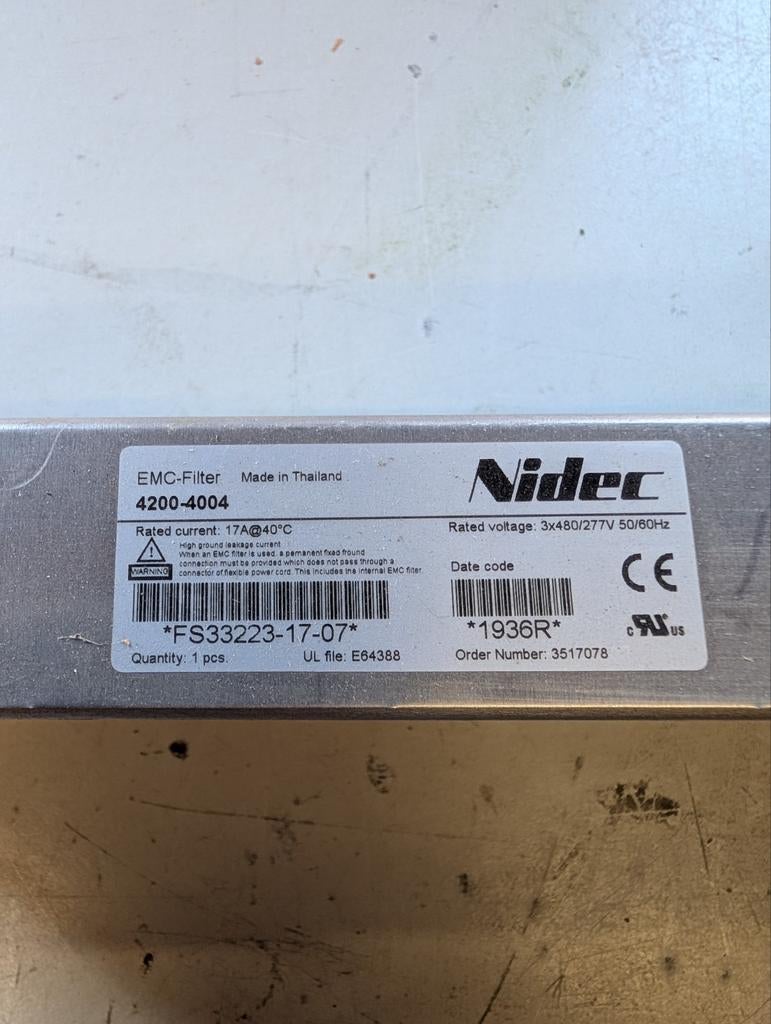 Nidec emc filter, Ophalen of Verzenden, Gebruikt