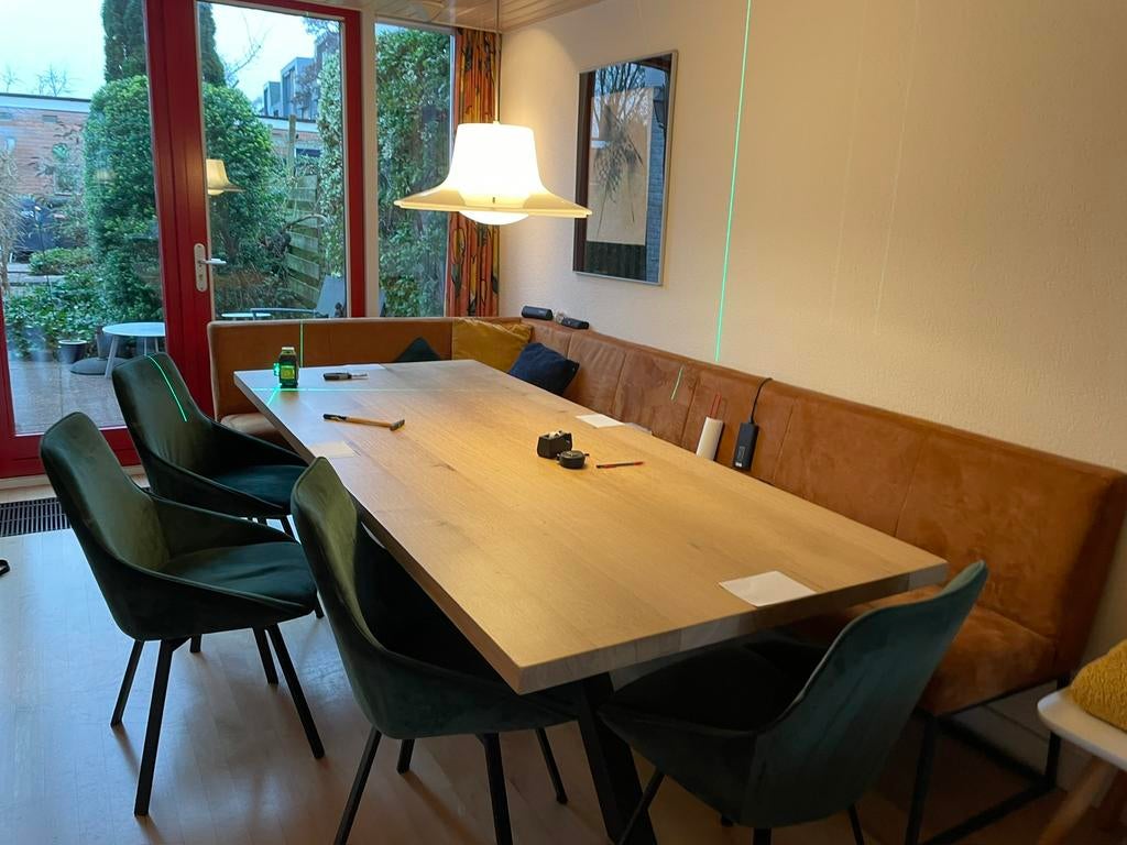 Nieuw eiken eettafel 240 x 100 cm in nieuwstaat!, Huis en Inrichting, Tafels | Eettafels, Ophalen, 50 tot 100 cm, Vijf personen of meer