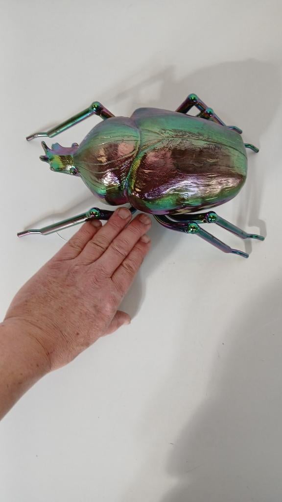 XL Metaal Kunststof Insect Decoratie Kever Glanzend, Ophalen of Verzenden, Zo goed als nieuw