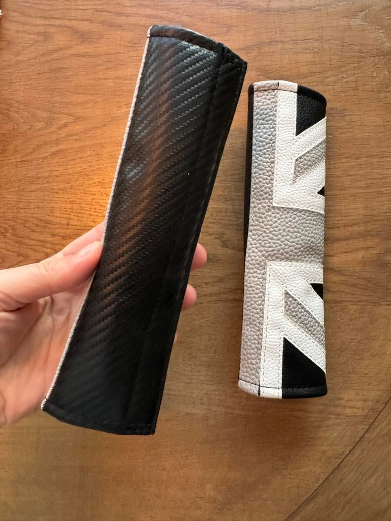 Mini Cooper Riem Kussens - Union Jack & Carbon Look, Ophalen of Verzenden, Zo goed als nieuw