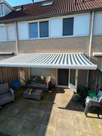 Elektrisch knikarm zonnenscherm 5,00x2,50m uitzwaai, Ophalen, Gebruikt, Elektrisch, 150 tot 300 cm