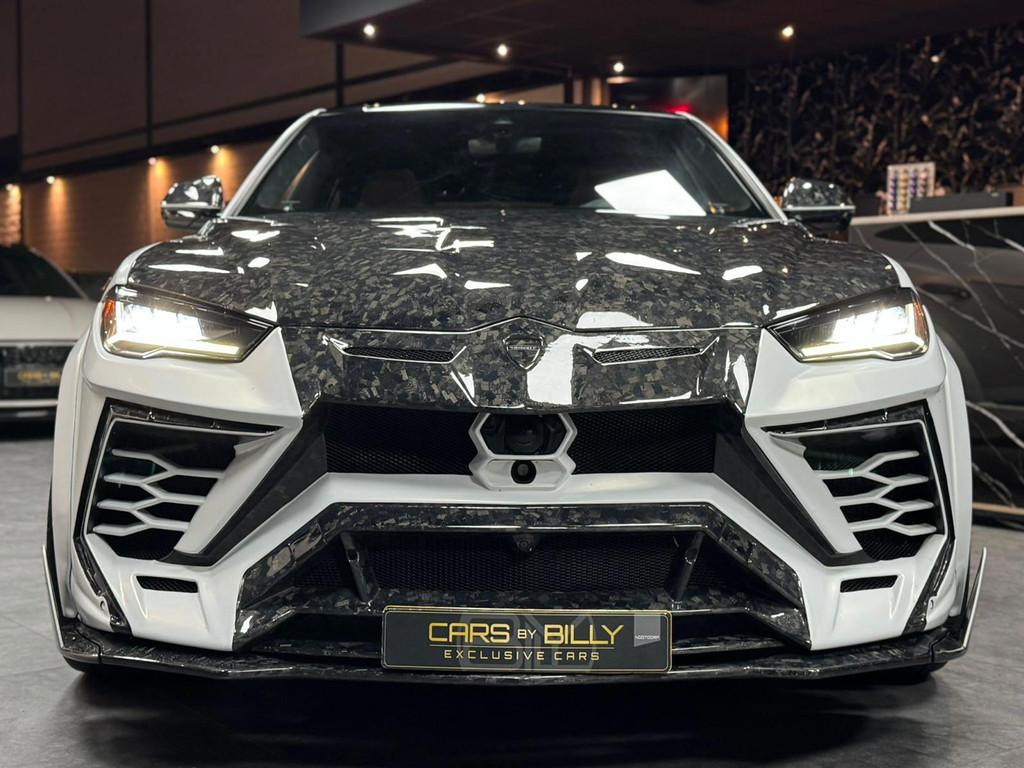 Lamborghini Urus 4.0 V8|MANSORY|HEADSUP|PANO|CARBON|23'', Auto's, Lamborghini, Automaat, Urus, Gebruikt, Leder