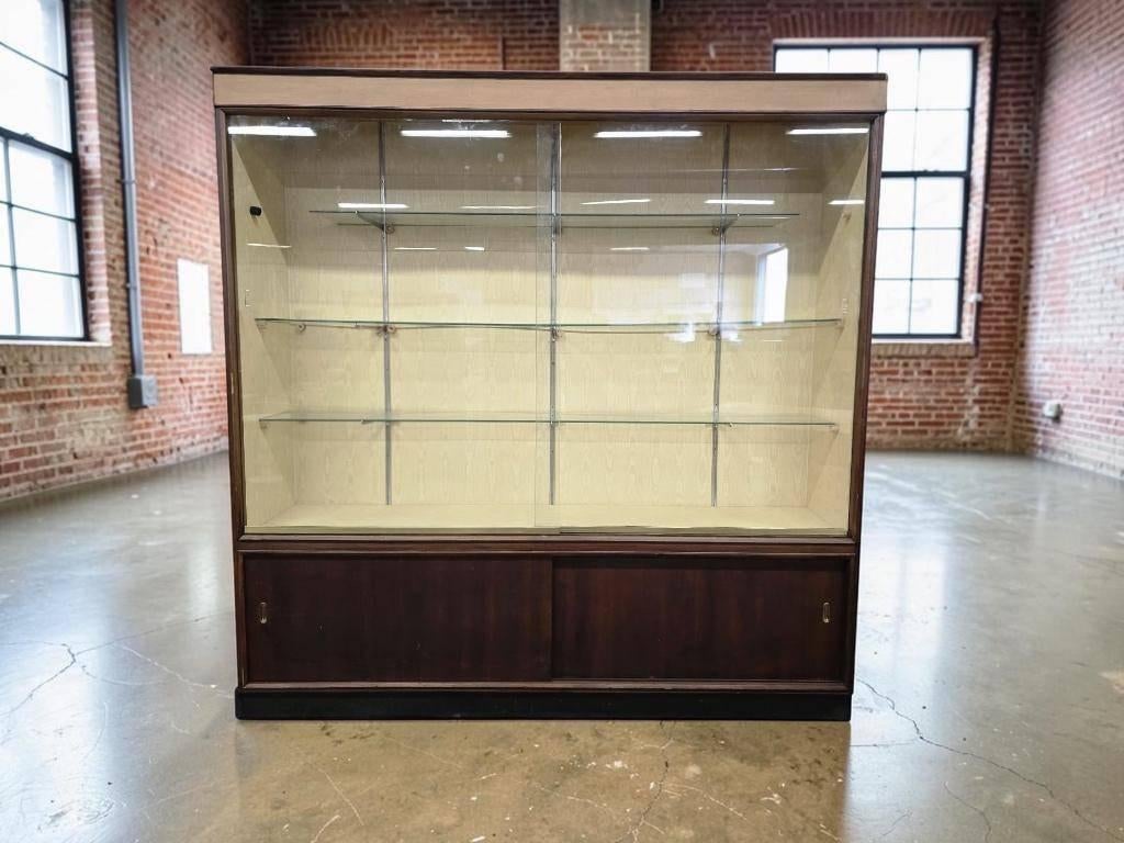 vintage XL houten vitrinekast /buffetkast / wandkast, Ophalen