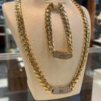 14k gouden ketting armband cuban schakel monaco, Ophalen of Verzenden, Nieuw, Goud