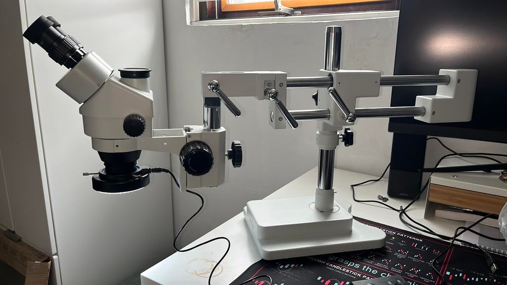 Complete Stereomicroscoop, Audio, Tv en Foto, Optische apparatuur | Microscopen, Ophalen, Nieuw, Minder dan 400x, Stereomicroscoop