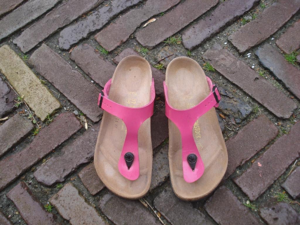 BIRKENSTOCK GIZEH ROZE 37 NU GRATIS VERZENDING PER POST, Kleding | Dames, Slippers, Verzenden, Birkenstock 37, Zo goed als nieuw
