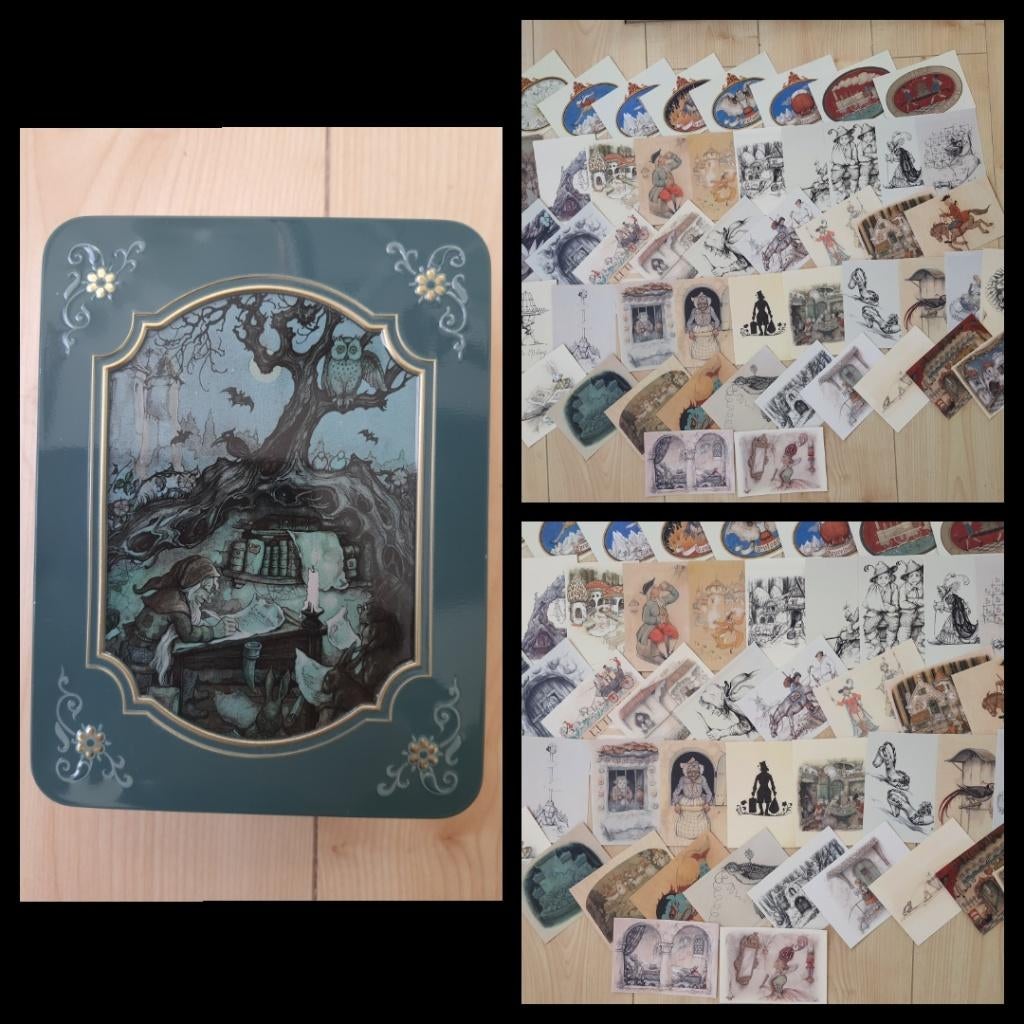 Efteling blik schrijvende kabouter met kaarten, Verzamelen, Efteling, Ophalen of Verzenden, Zo goed als nieuw, Overige typen