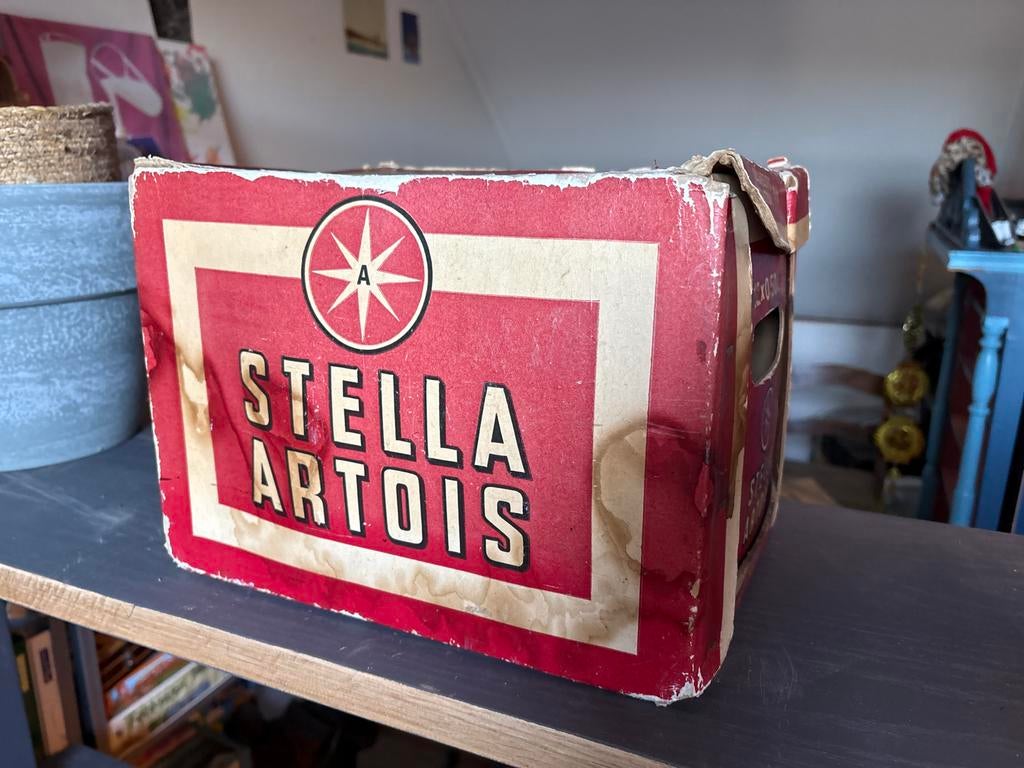 Vintage Stella Artois bierkrat - Decoratief, Ophalen of Verzenden, Gebruikt, Verpakking