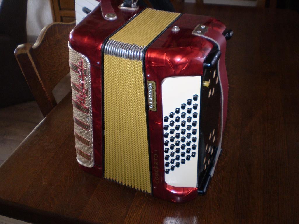 Accordeon, Muziek en Instrumenten, Ophalen, Gebruikt, 32-bas, Met koffer