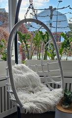 Leuke rotan hangstoel met standaard, Ophalen, Wit, Riet of Rotan, Eén