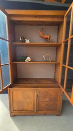 Vintage eiken Vitrinekast in Art Deco style,, Ophalen, Gebruikt, Onbekend@voorbeeld.com, Onbekend