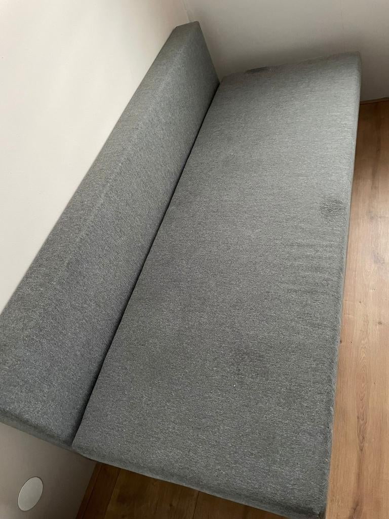 Ikea slaapbank met opbergruimte, Huis en Inrichting, Slaapkamer | Slaapbanken, Gebruikt, 140 cm, Tweepersoons, Grijs, Ophalen