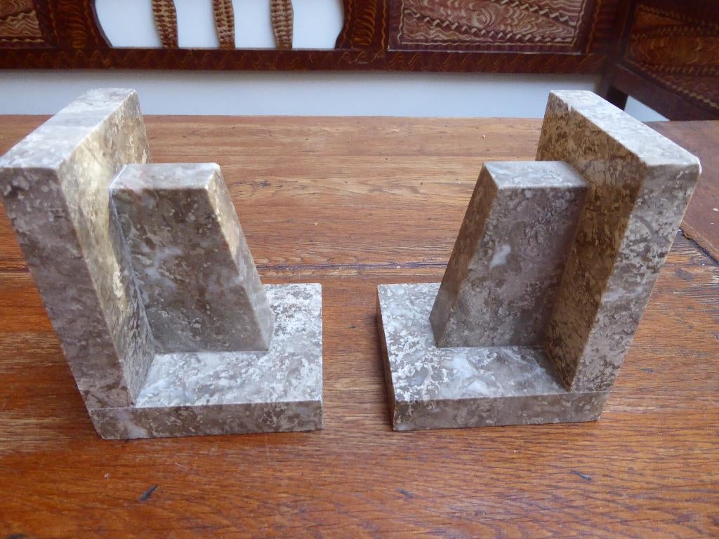 2 art deco marmeren boekensteunen, Antiek en Kunst, Ophalen of Verzenden