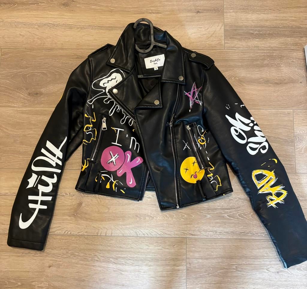 (Kunst) Leren jackjes maat S & M, Ophalen, Zo goed als nieuw, Wit