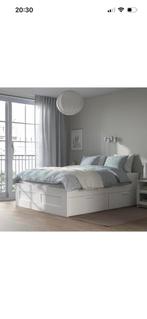 Lades van Brimnes bed!, Wit, Tweepersoons, Zo goed als nieuw, Hout
