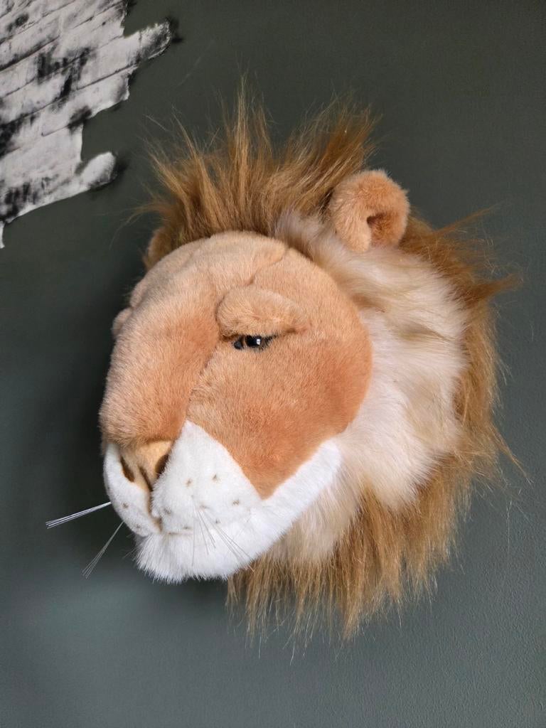 Pluchen leeuwenkop te koop, Ophalen, Zo goed als nieuw, Wanddecoratie