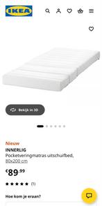 Ikea meegroei matras INNERLIG 80x200 cm, Ophalen, Eenpersoons, Zo goed als nieuw, 80 cm
