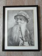 Potlood tekening incl lijst, Minder dan 50 cm, Gebruikt, Ophalen of Verzenden, Schilderij