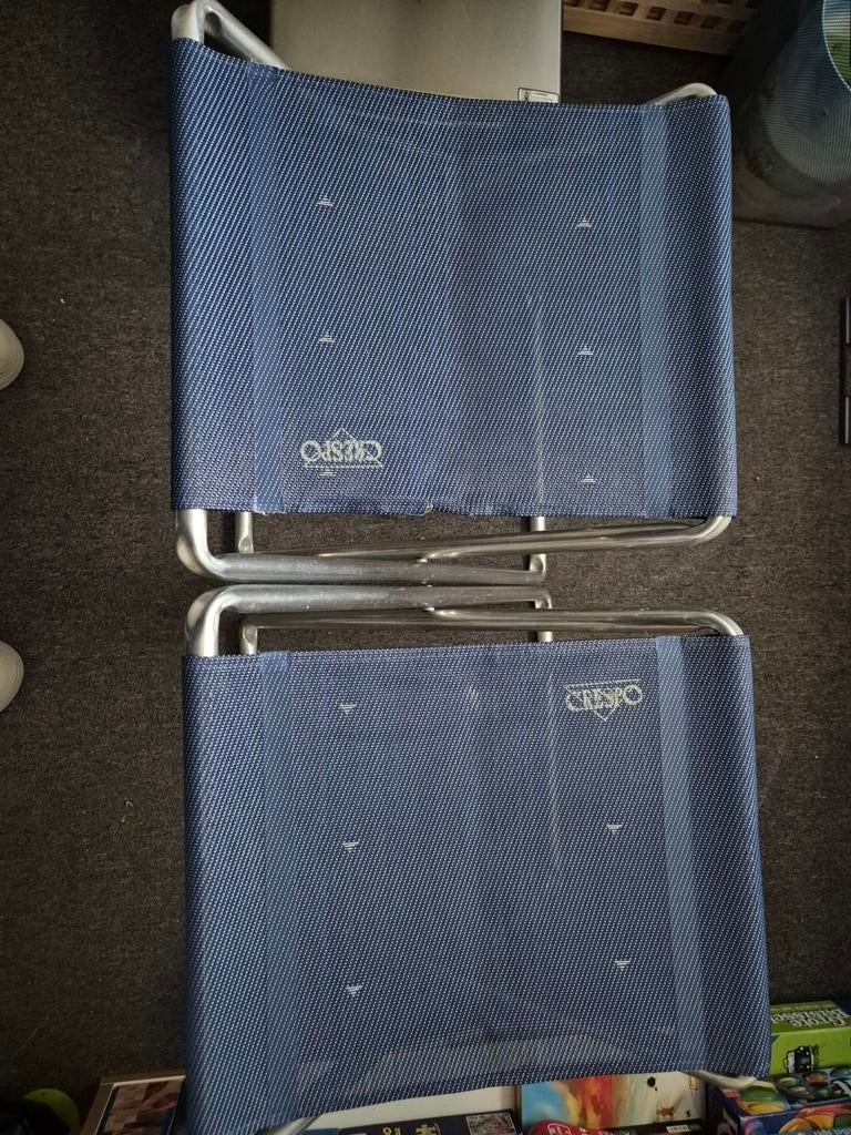 Crespo campingkrukjes (2) en (1) opzettafeltje, Ophalen of Verzenden, Gebruikt, Campingstoel