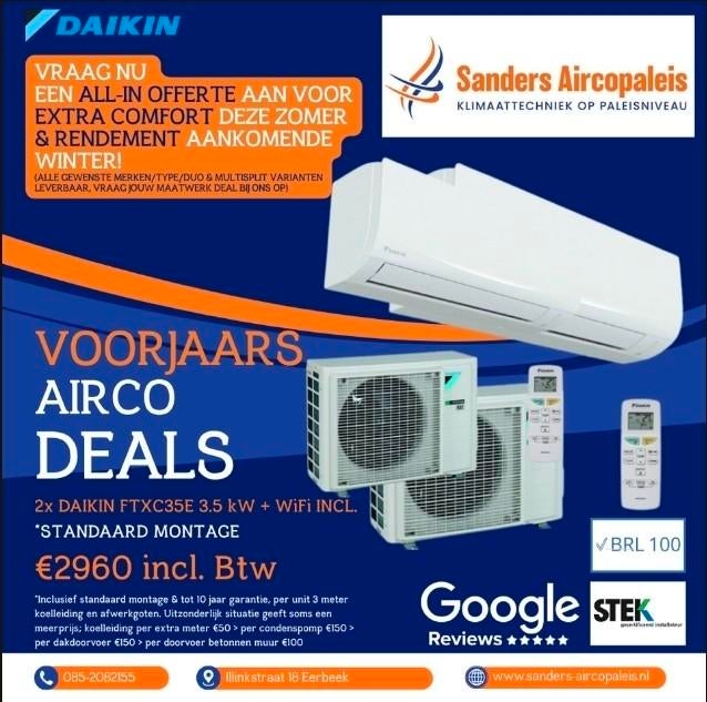 Airco systemen lg /daikin/mitsubisbi incl montage !